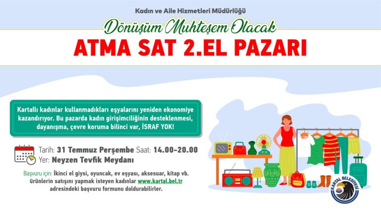 Kartal’da “Atma Sat İkinci El Pazarı” Başlıyor