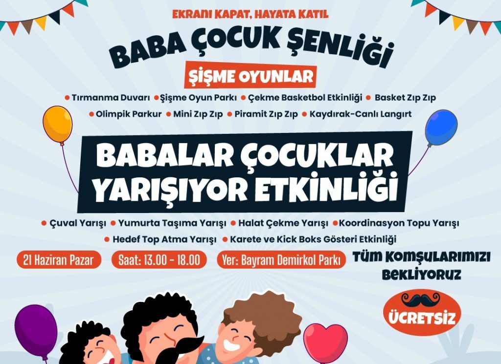 Kartal’da Babalar Günü Şenliği: Babalar ve Çocuklar Aynı Parkurda Buluşacak